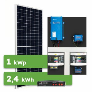 Ecoprodukt Hybrid Victron 1kWp 2,4kWh 1-fáz předpřipravený solární systém