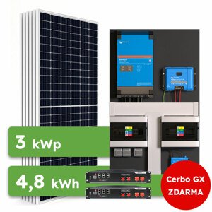 Ecoprodukt Hybrid Victron 3kWp 4,8kWh 1-fáz předpřipravený solární systém
