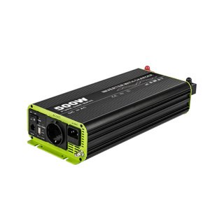 Kosun Měnič napětí výkon 500W čistý sinus UPS DC12V/AC230V USB černo-zelený KOS500-12