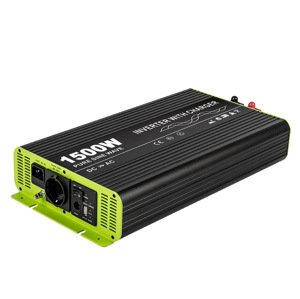 Kosun Měnič napětí výkon 1500W čistý sinus UPS DC24V/AC230V USB černo-zelený KOS1500-24